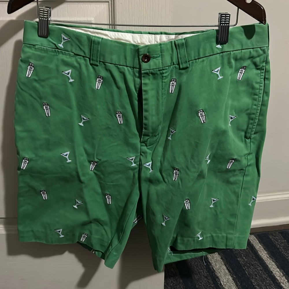 Polo by Ralph Lauren martini glass and shaker shorts. Green and white. 34 waist